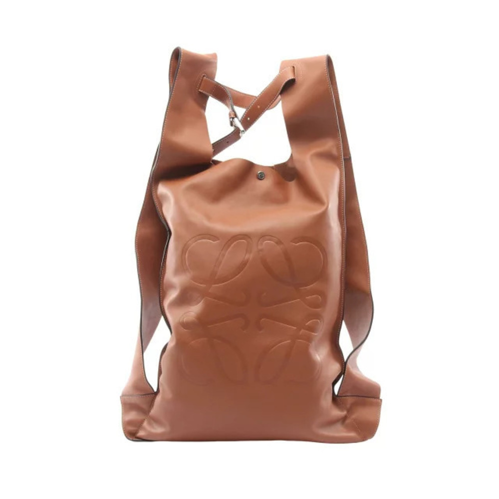 Loewe Anagram Shopper Backpack Leather Brown